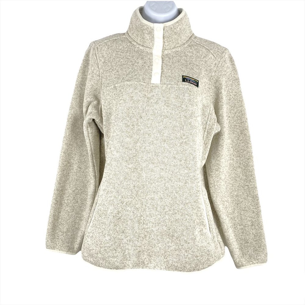 L.L.Bean Sweater Fleece Pullover Sailcloth Polyester Women's Medium